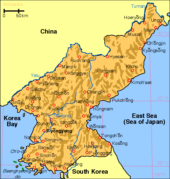 kuzey kore haritası