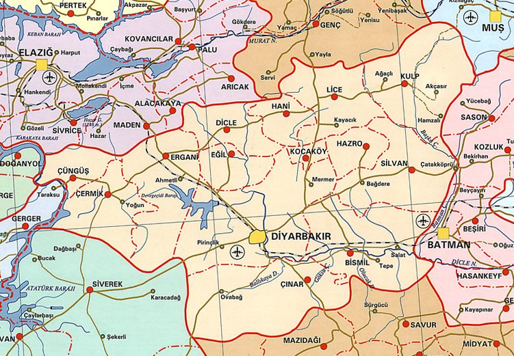 diyarbakır haritası - Diyarbakır Haritası diyarbakır haritası