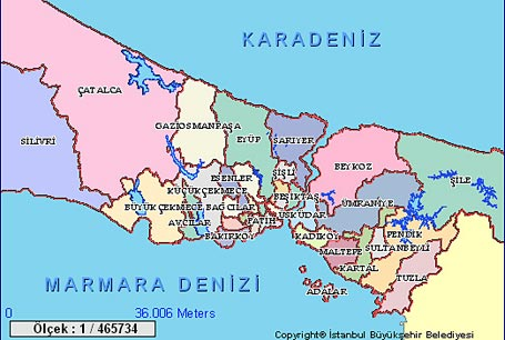 istanbul anadolu yakası haritası - İstanbul Haritası istanbul anadolu yakası haritası