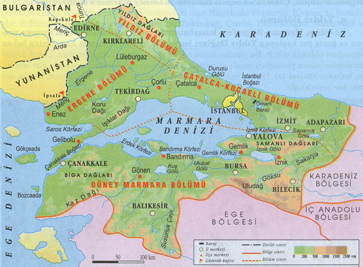 marmara bölge haritası