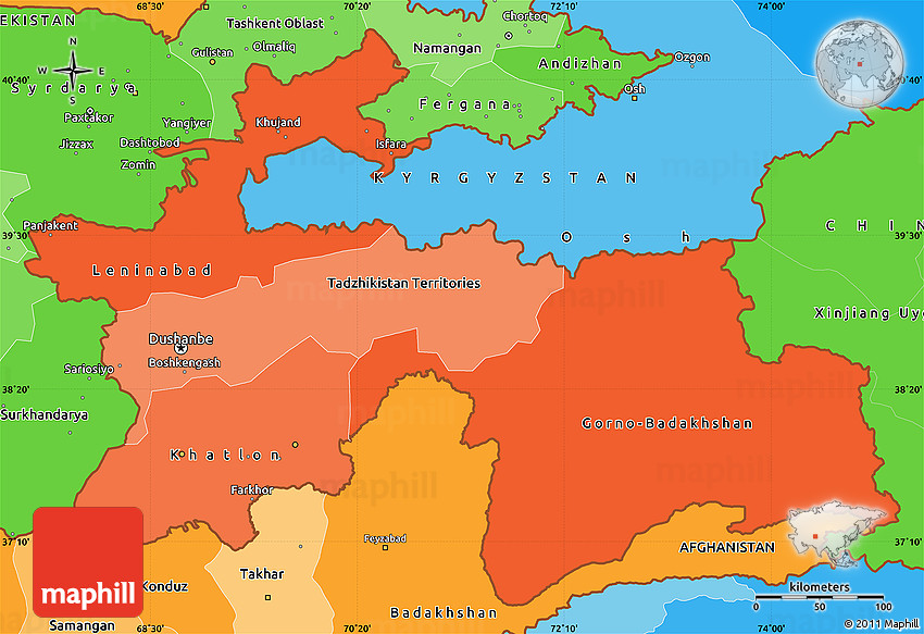 tacikistan map